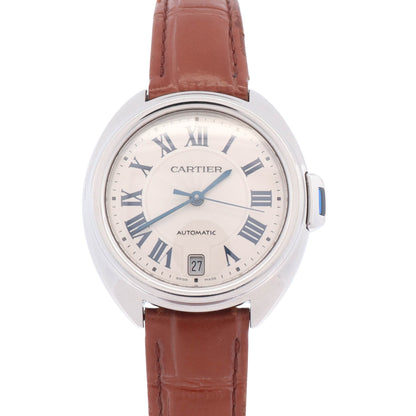 Cartier Cle De 35mm Silver Dial Watch Ref# WSCL0017