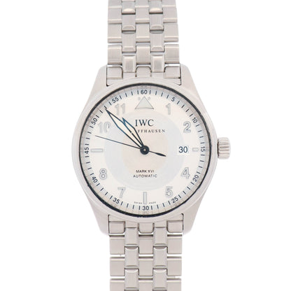 Iwc Pilot Spitfire Mark XVI 39mm Silver Dial Watch Ref# IW325505