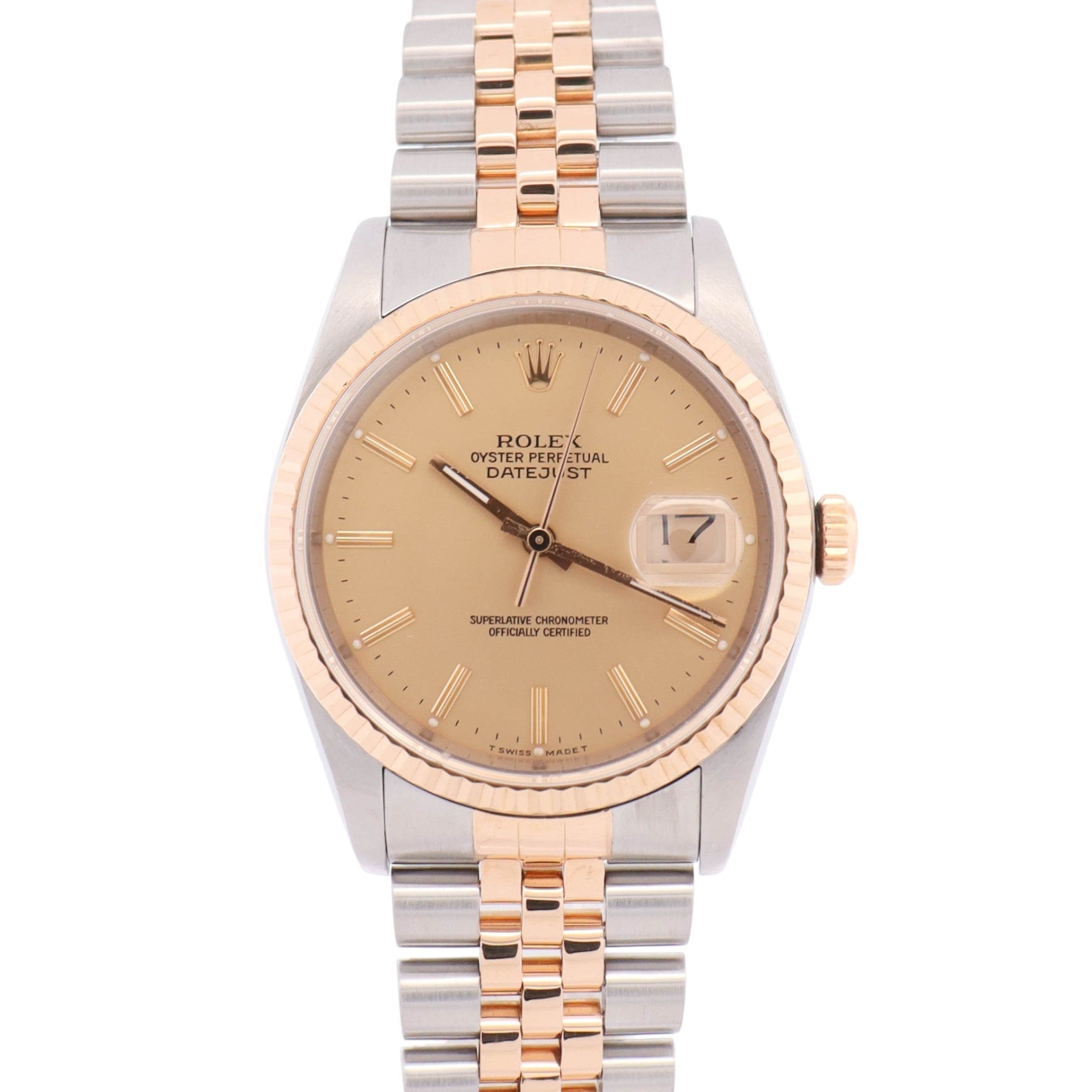 Rolex Datejust 36mm Champagne Dial Watch Ref# 16233
