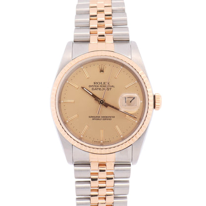 Rolex Datejust 36mm Champagne Dial Watch Ref# 16233