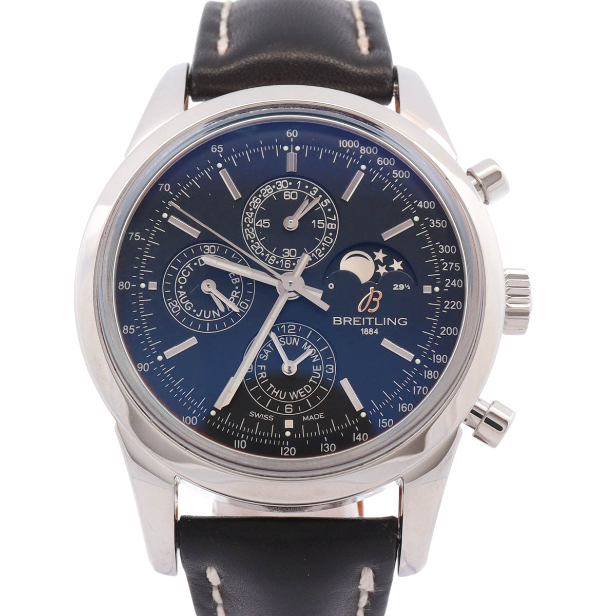 Breitling Transocean 1461 43mm Black Dial Watch Ref# A19310