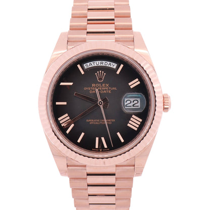 Rolex Day-Date 40mm Ombre Black Dial Watch Ref# 228235