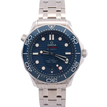 Omega Seamaster 42mm Blue Wave Dial Watch Ref# 210.30.42.20.03.001