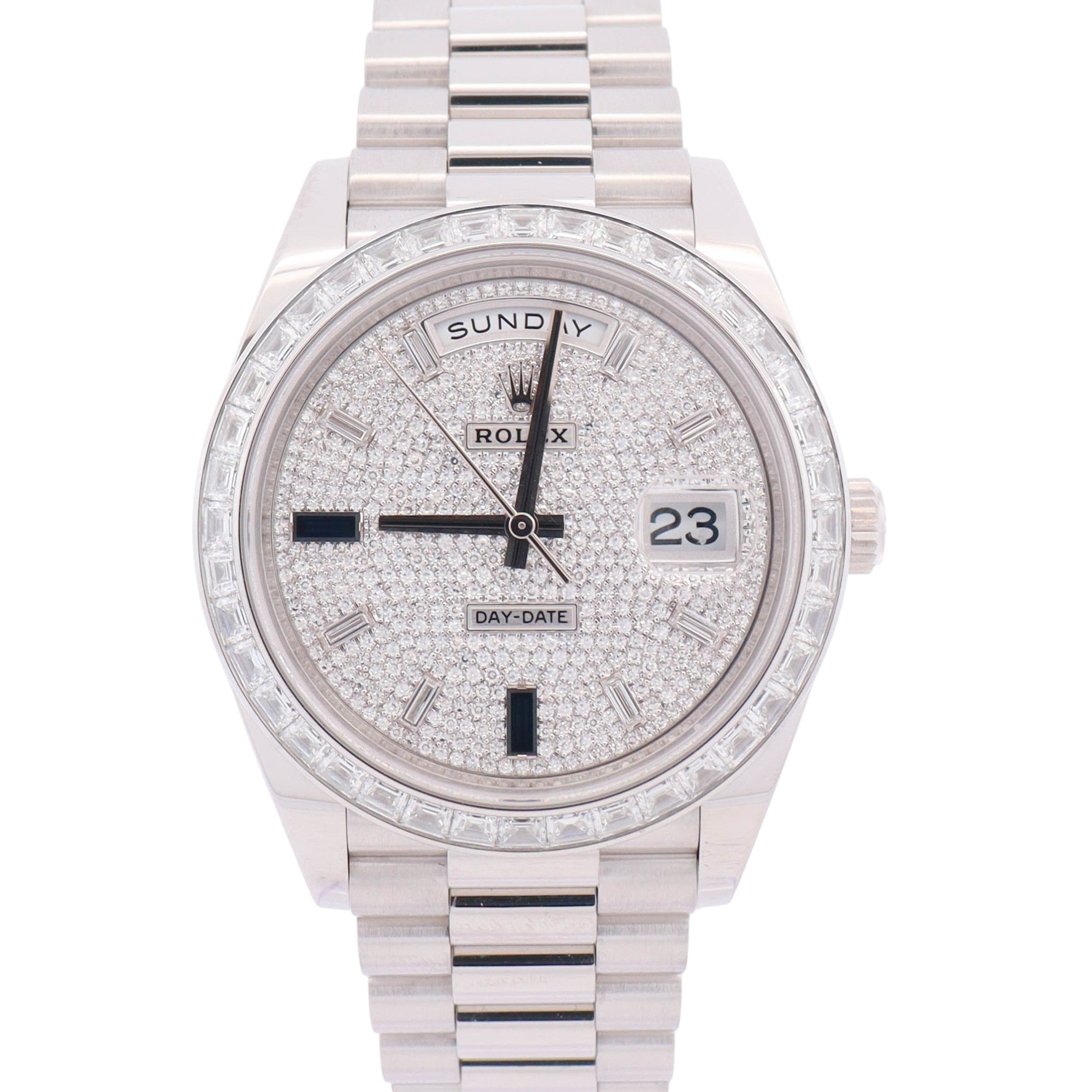 Rolex Day-Date 40mm Pave Dial Watch Ref# 228396TBR