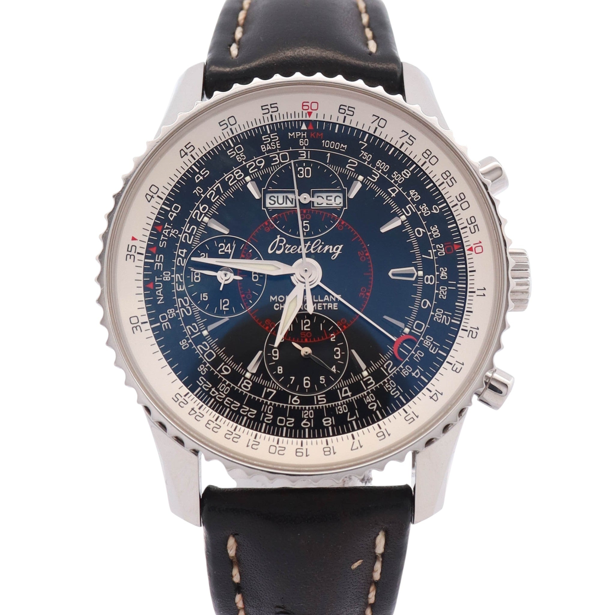 Breitling Montbrilliant 43mm Black Dial Watch Ref# A2133012