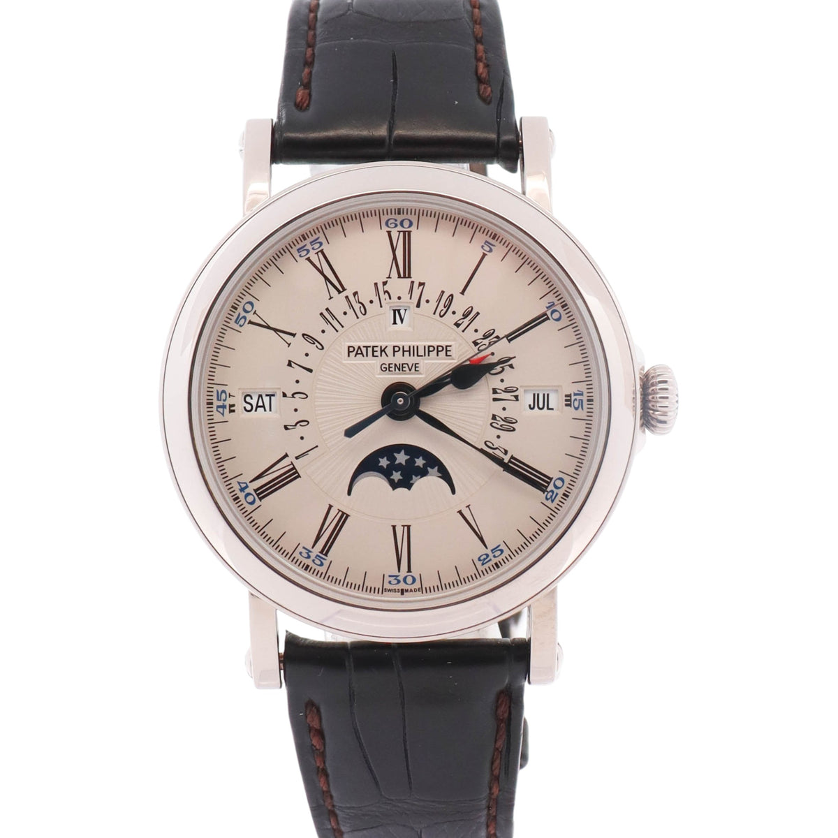 Patek Philippe Grand Complications 38mm Silver Opaline Dial Watch Ref# 5159G-001