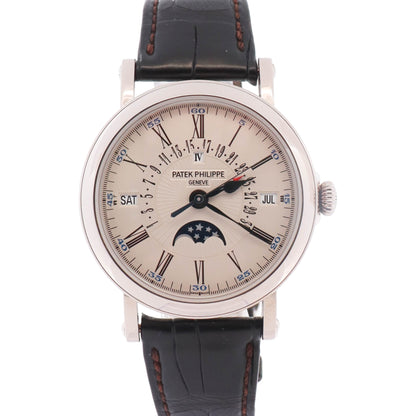 Patek Philippe Grand Complications 38mm Silver Opaline Dial Watch Ref# 5159G-001