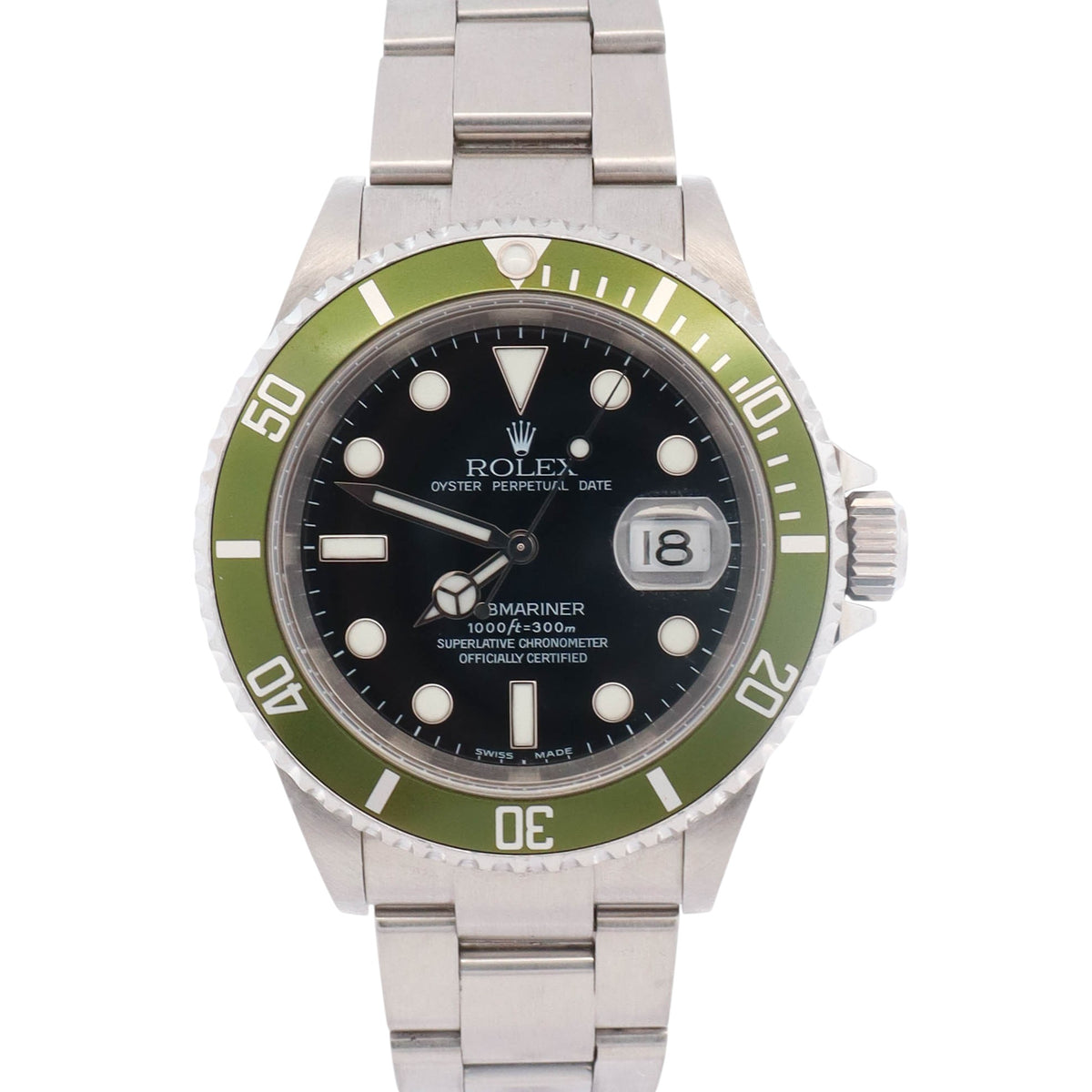 Rolex Submariner "Kermit" 40mm Black Dot Dial Watch Ref# 16610LV