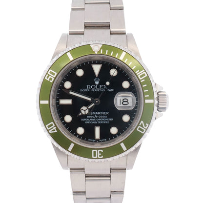 Rolex Submariner "Kermit" 40mm Black Dot Dial Watch Ref# 16610LV