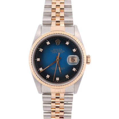 Rolex Datejust 36mm Blue Ombre Dial Watch Ref# 16233