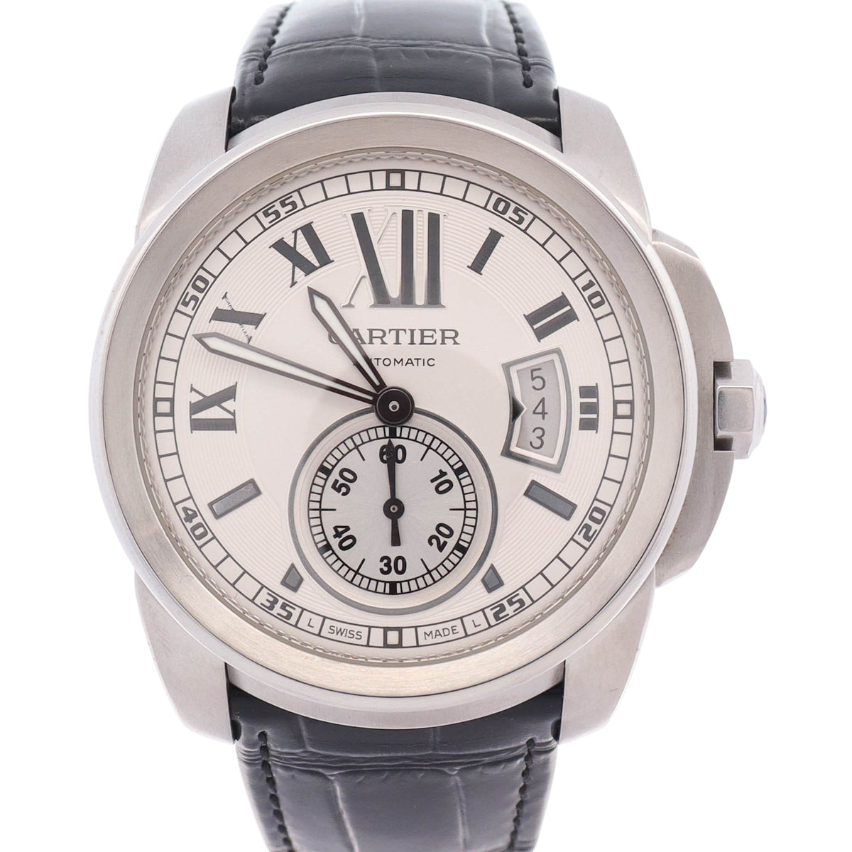 Cartier Calibre De 42mm Silver Dial Watch Ref# W7100037
