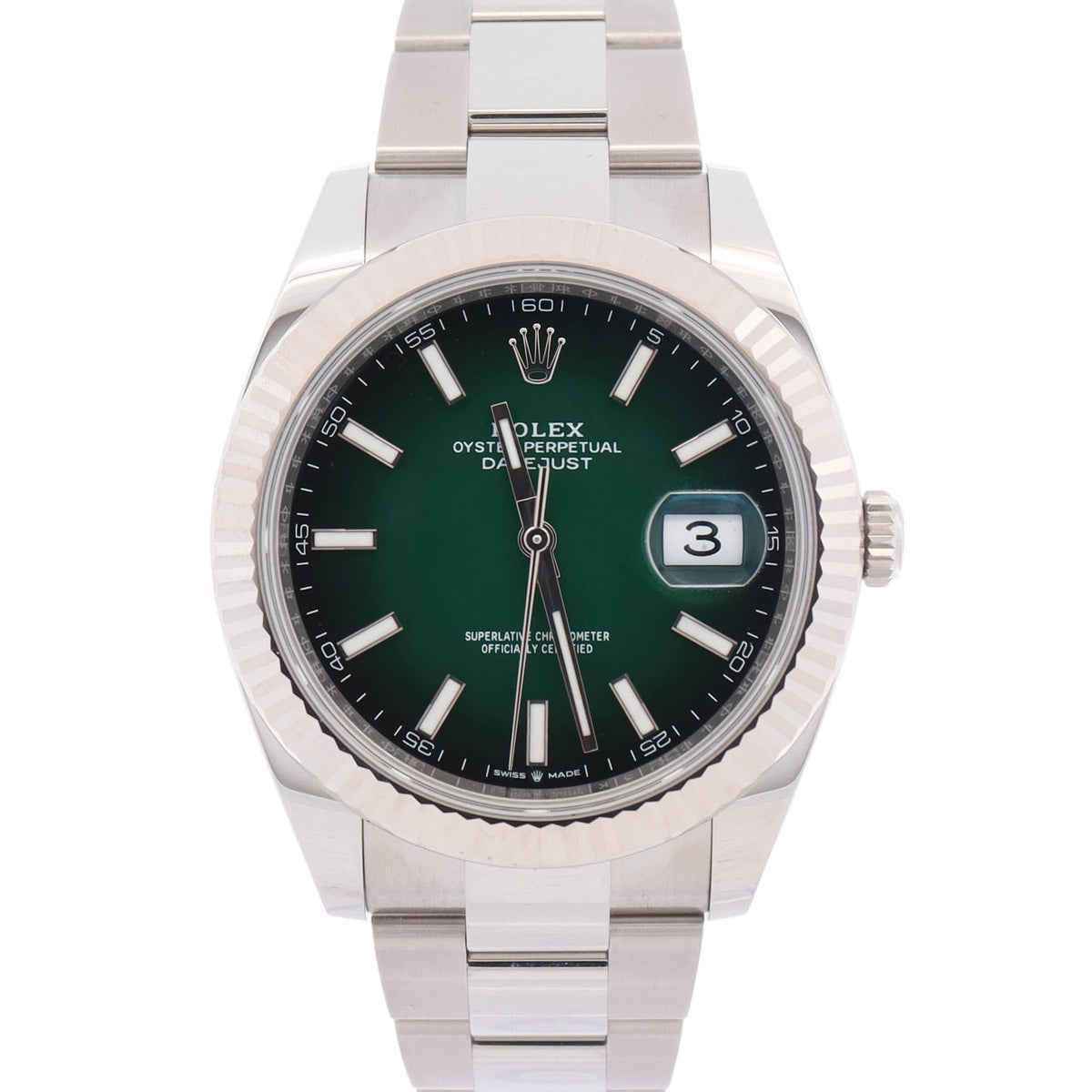 Rolex Datejust 41mm Ombre Green Dial Watch Ref# 126334