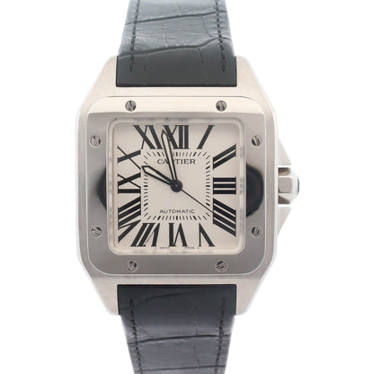 Cartier Santos 41.3mm Silver Dial Watch Ref# W20073X8