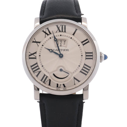 Cartier Ronde Calender Aperture Power Reserve 36mm Silver Dial Watch Ref# W1556369