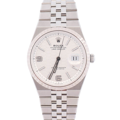 Rolex Land-Dweller 36mm White Honeycomb Dial Watch Ref# 127234