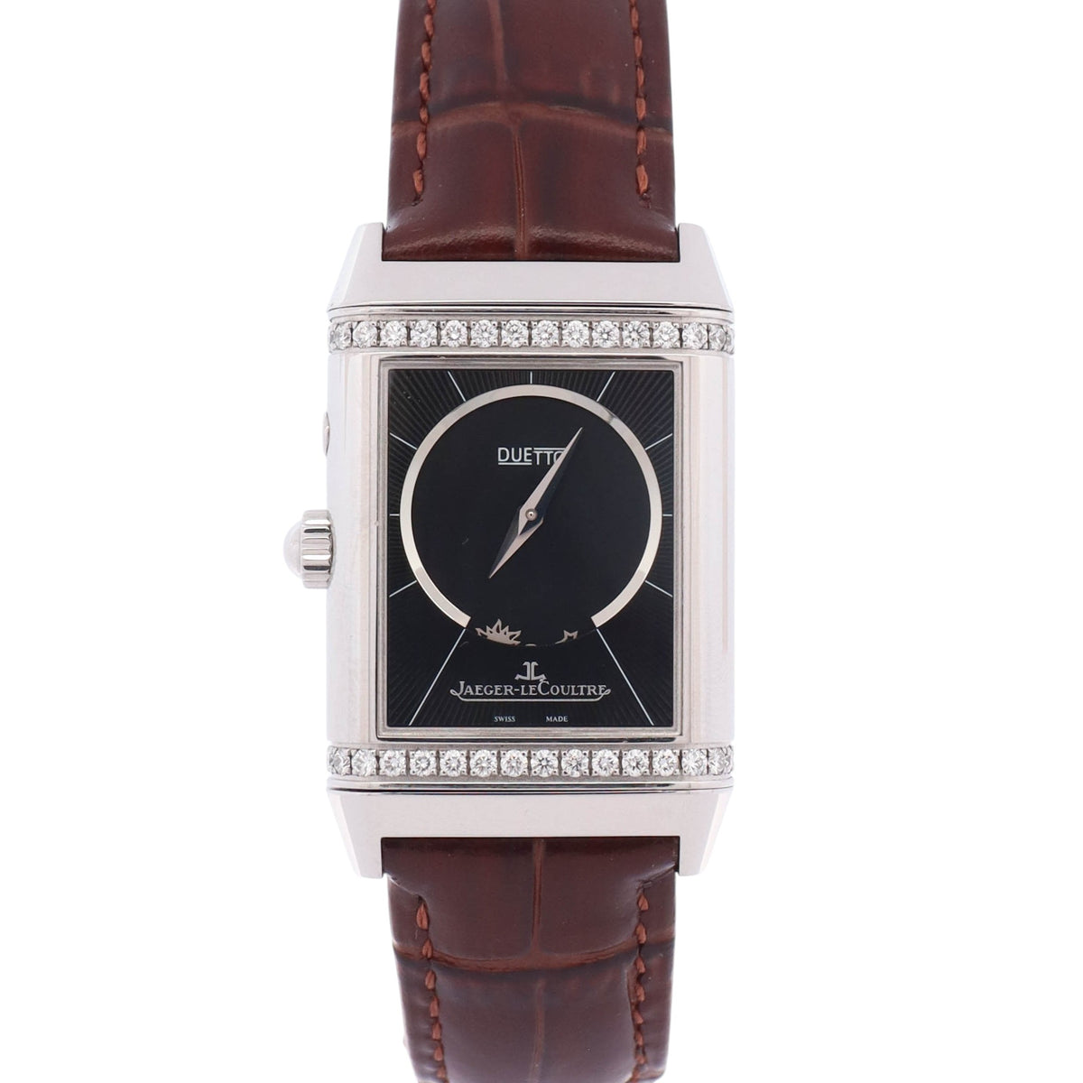 Jaeger LeCoultre Reverso Duetto Duo 40x25mm Silver Dial Watch Ref# Q2698421
