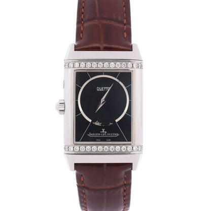 Jaeger LeCoultre Reverso Duetto Duo 40x25mm Silver Dial Watch Ref# Q2698421