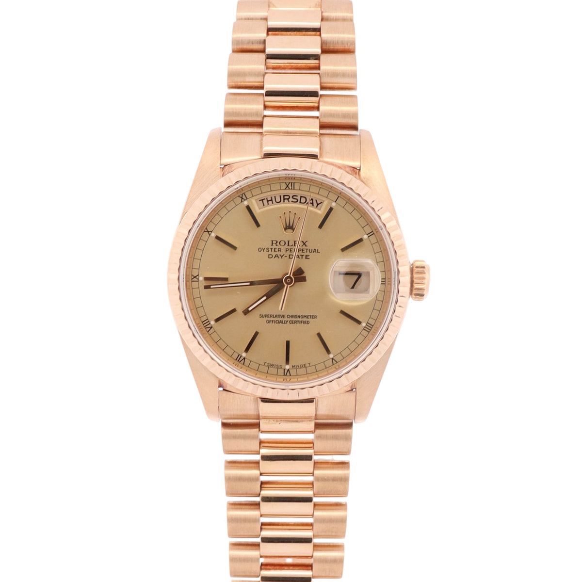 Rolex Day-Date 36mm Champagne Dial Watch Ref# 18038