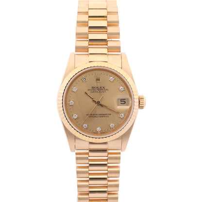 Rolex Datejust 31mm Champagne Dial Watch Ref# 68278
