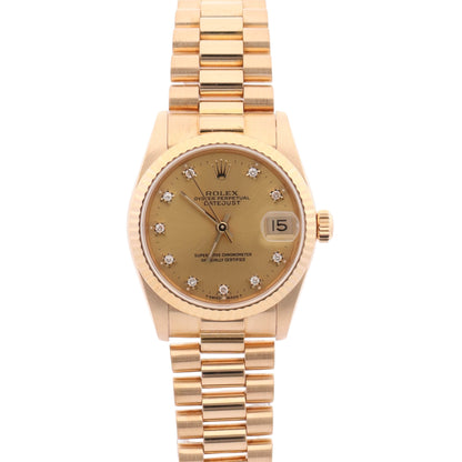 Rolex Datejust 31mm Champagne Dial Watch Ref# 68278