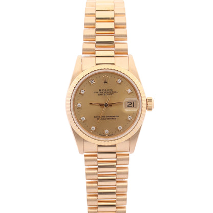 Rolex Datejust 31mm Champagne Dial Watch Ref# 68278