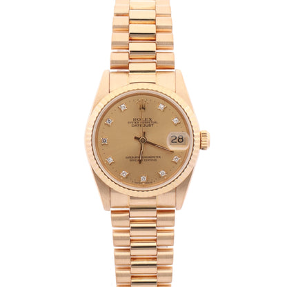 Rolex Datejust 31mm Champagne Dial Watch Ref# 68278
