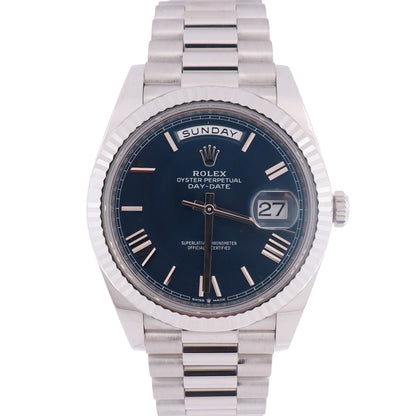 Rolex Day-Date 40mm Blue Dial Watch Ref# 228236