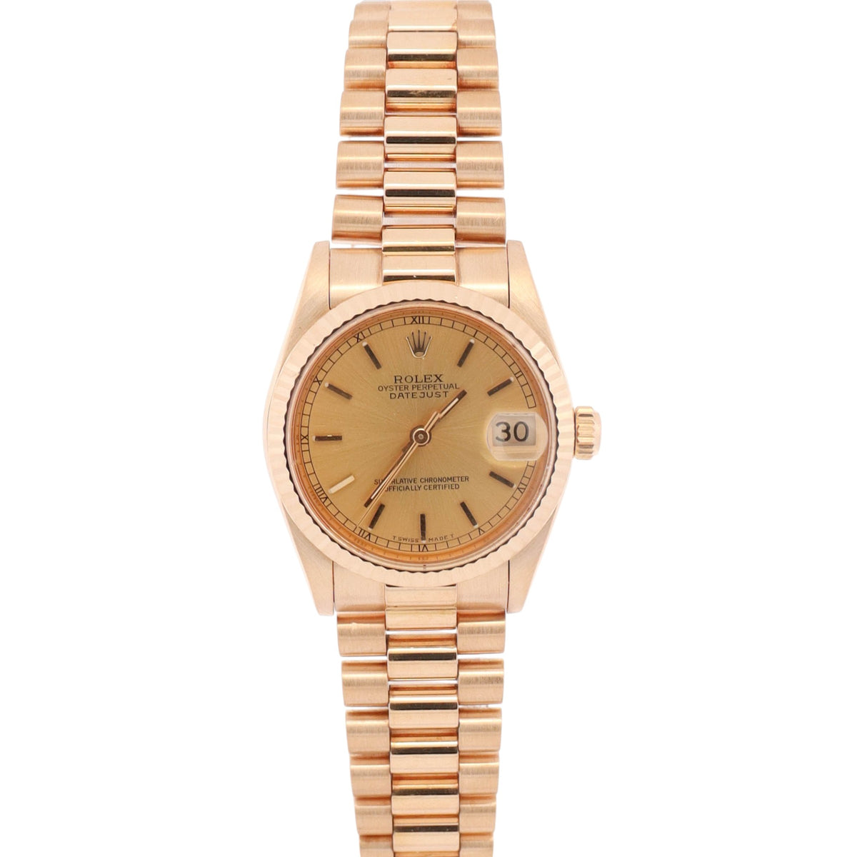 Rolex Datejust 31mm Champagne Diamond Dial Watch Ref# 68278
