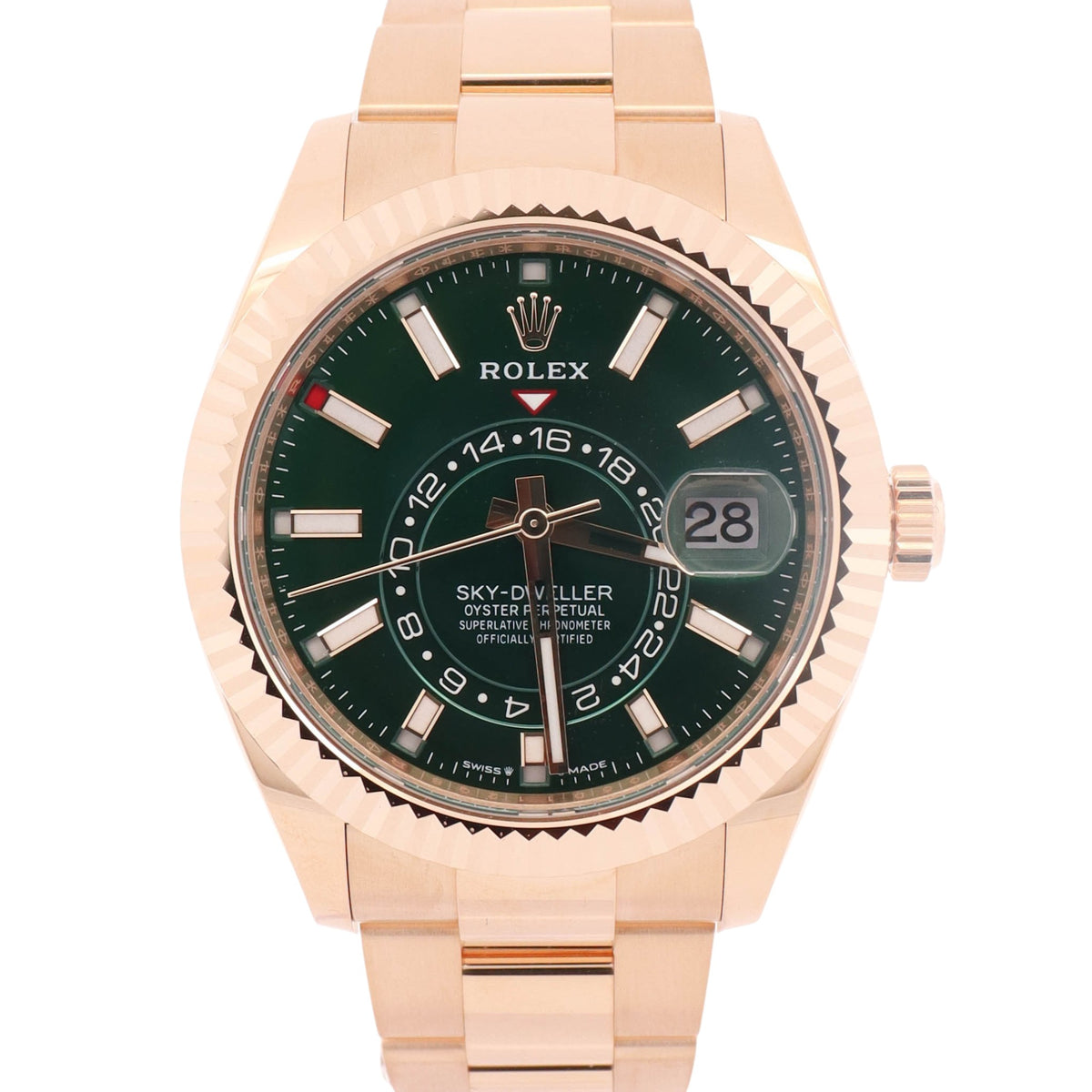 Rolex Sky-Dweller 42mm Green Dial Watch Ref# 336938