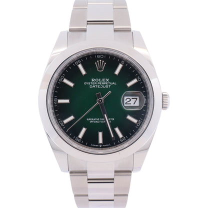 Rolex Datejust 41mm Ombre Green Dial Watch Ref# 126300