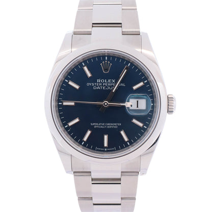 Rolex Datejust 36mm Blue Stick Dial Watch Ref# 126200