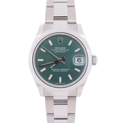 Rolex Datejust 31mm Green Dial Watch Ref# 278240