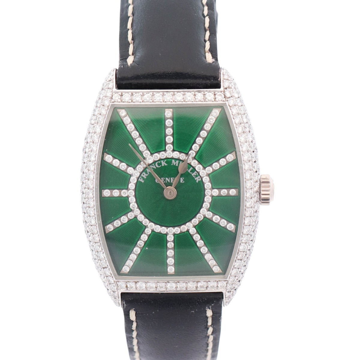 Franck Muller Cinttree Curvex 28 mm x 32 mm Green Dial Watch Ref# 750156MMD