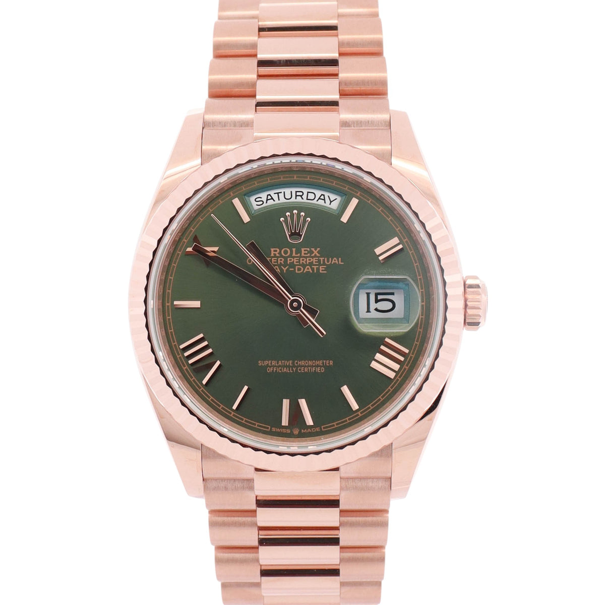 Rolex Day-Date 36mm Green Dial Watch Ref# 128235