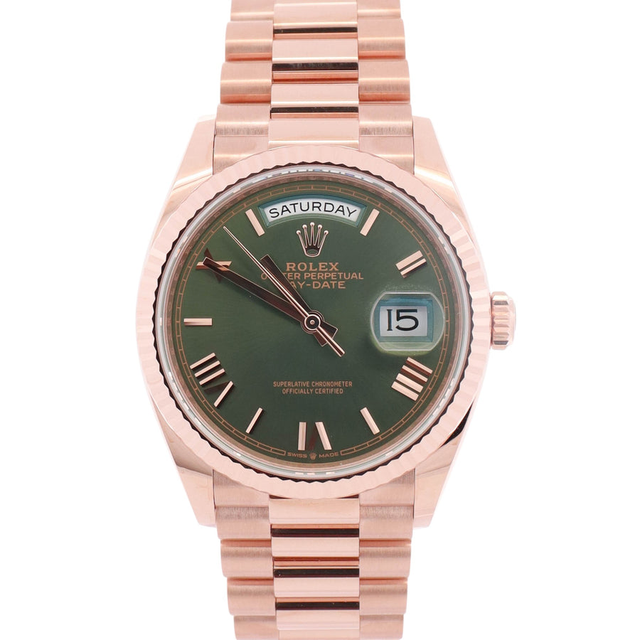Rolex Day-Date 36mm Green Dial Watch Ref# 128235