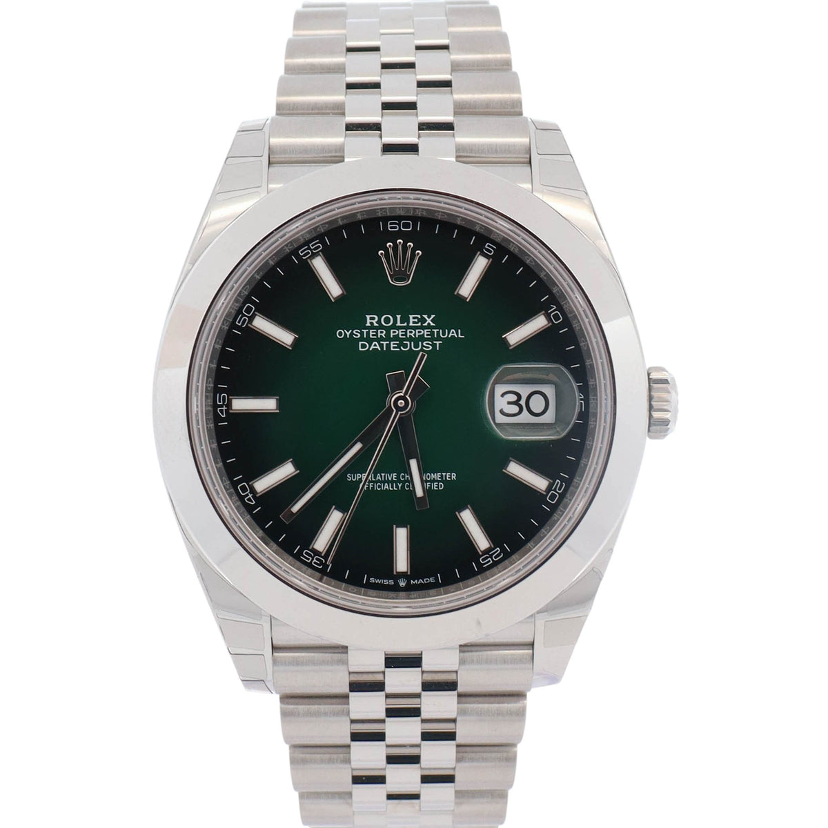 Rolex Datejust 41mm Ombre Green Dial Watch Ref# 126300