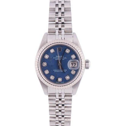 Rolex Lady Datejust 26mm Blue factory Diamond Dial Watch Ref# 79174