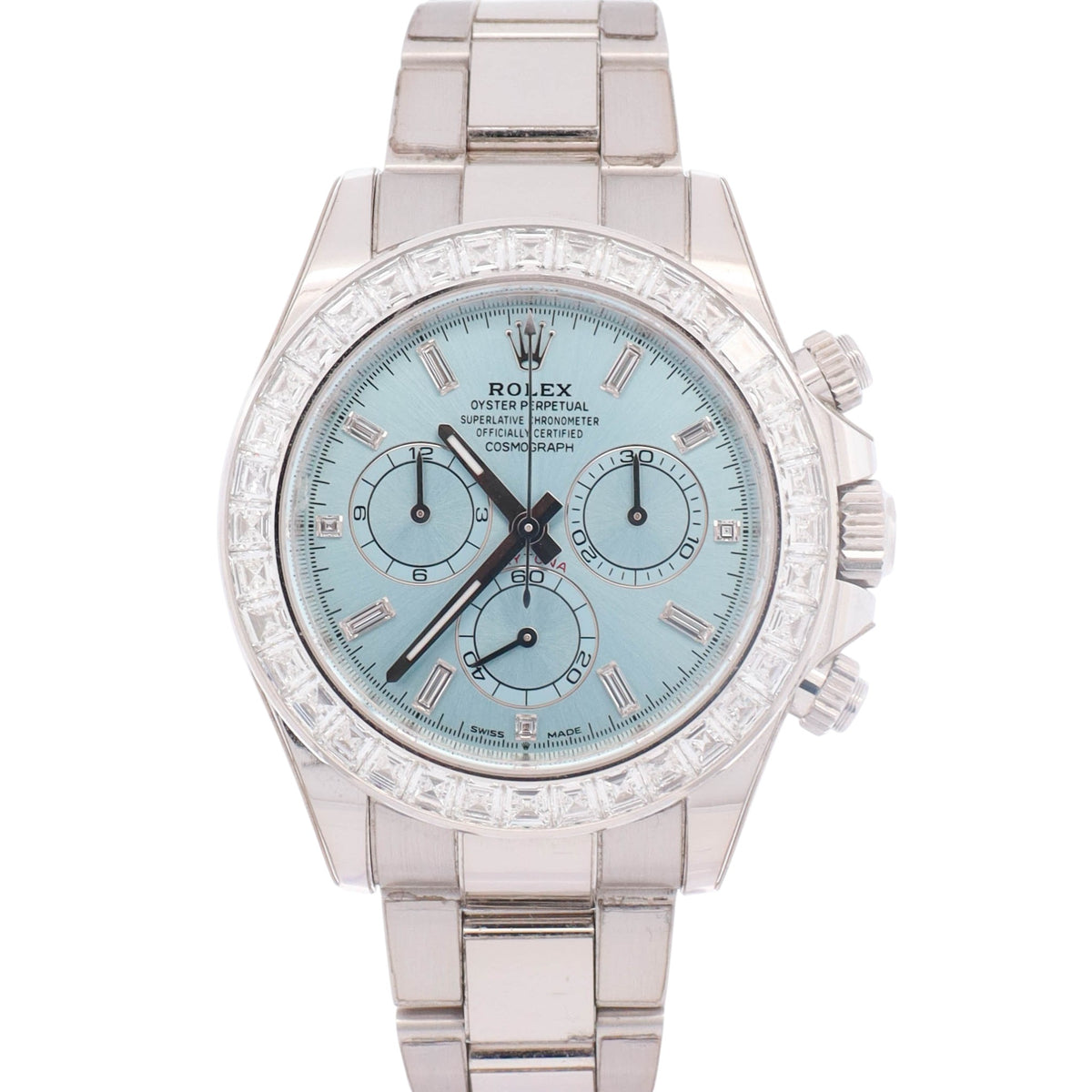 Rolex Daytona Platinum 40mm Ice Blue Dial Watch Ref# 126576TBR