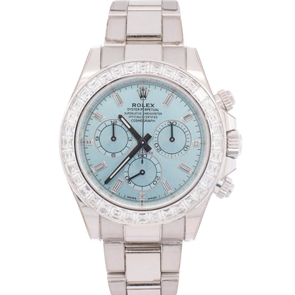 Rolex Daytona Platinum 40mm Ice Blue Dial Watch Ref# 126576TBR