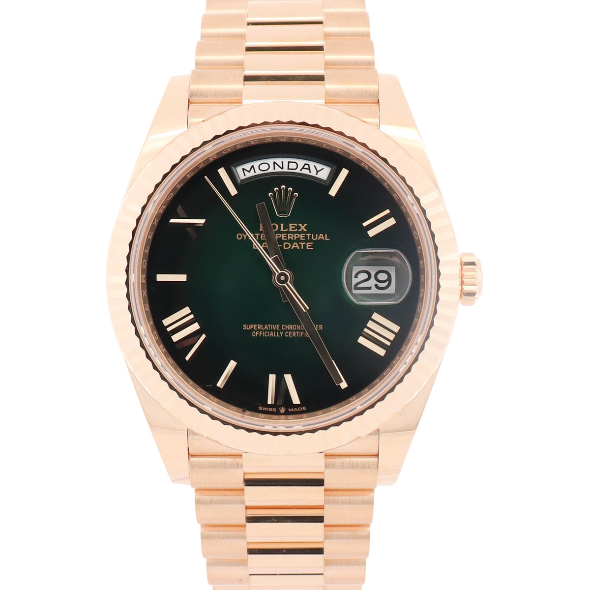 Rolex Day-Date 40mm Ombre Green Dial Ref# 228238