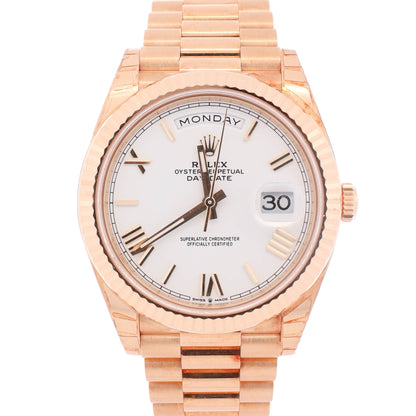 Rolex Day-Date 40mm White Dial Watch Ref# 228238