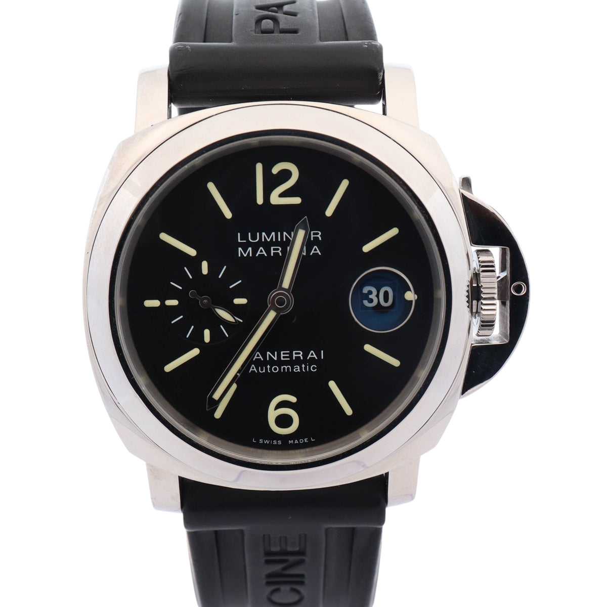 Panerai Luminor Marina Acciaio 44mm Black Dial Watch Ref: PAM00104