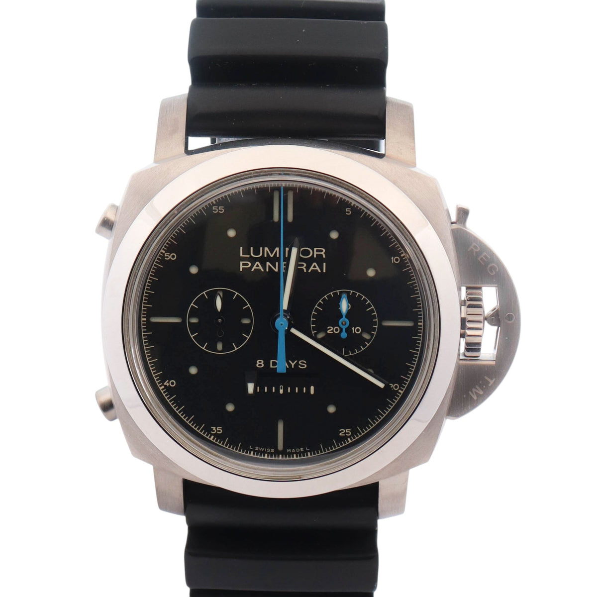 Panerai Luminor 1950 Rattrapante 8 Days 44mm Black Dial Watch Ref# PAM00530