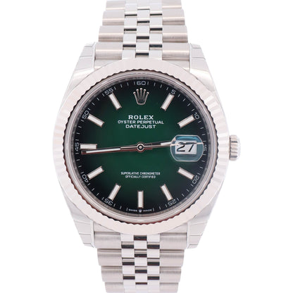 Rolex Datejust 41mm Green Ombre Dial Watch Ref# 126334