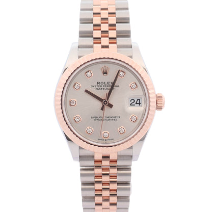 Rolex Datejust 31mm Silver Diamond Dial Watch Ref# 278271