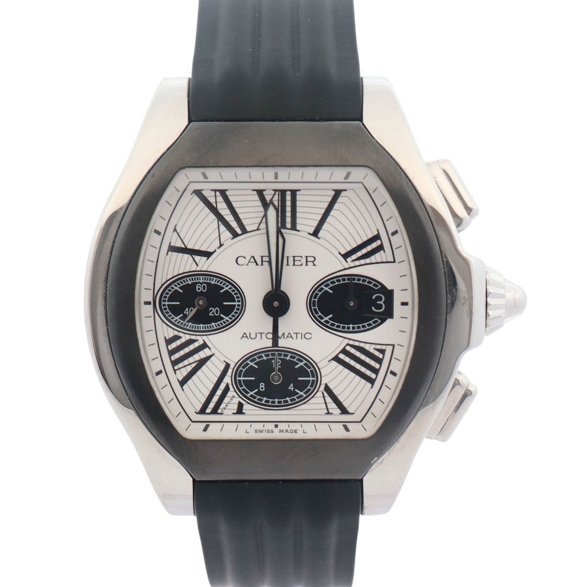 Cartier Roadster 42mm White & Black Dial Watch Ref# W6206020