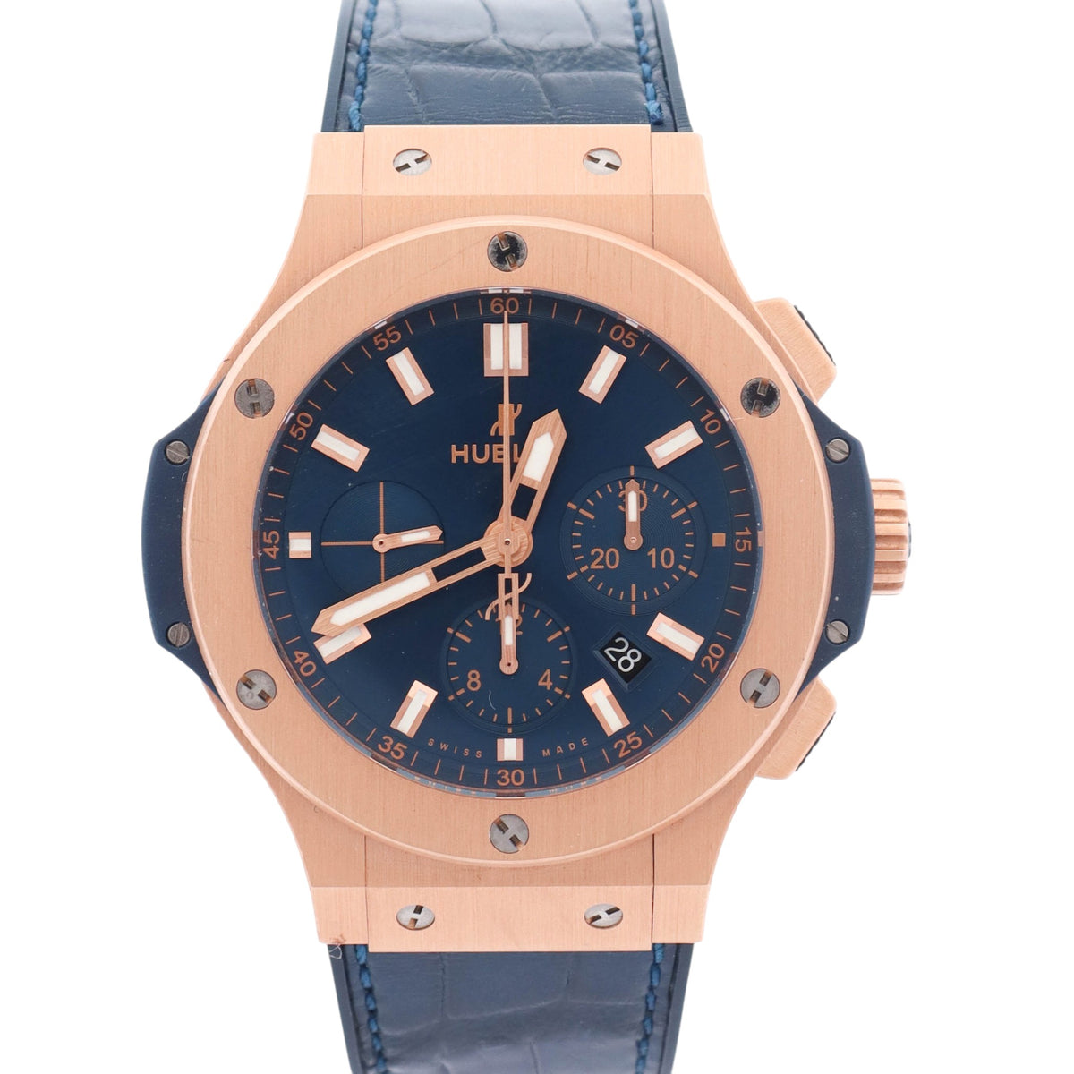 Hublot Big Bang Rose Gold 44mm Blue Dial Watch Ref# 301.PX.710.RX