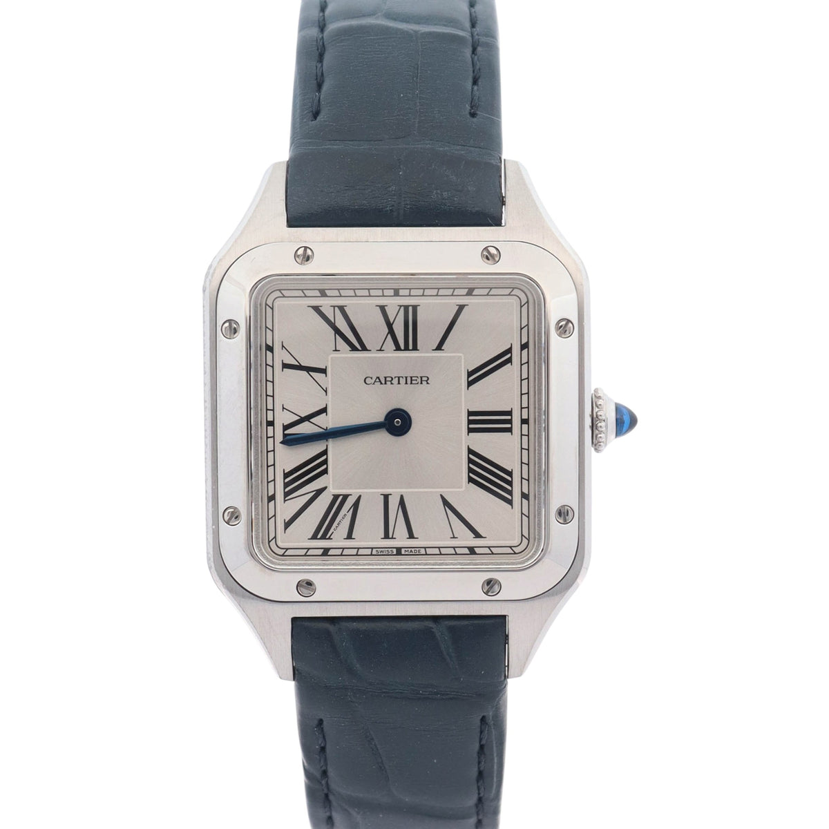 Cartier Santos Dumont Small 27mm Silver Roman Dial Watch Ref# WSSA0023