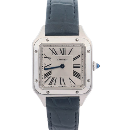 Cartier Santos Dumont Small 27mm Silver Roman Dial Watch Ref# WSSA0023