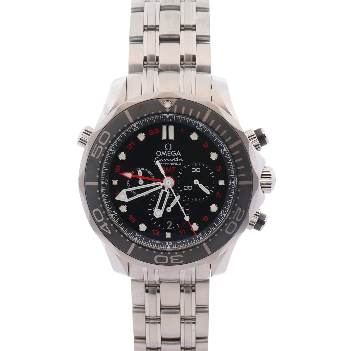 Omega Seamaster 44mm Black Chronograph Dial Watch Ref# 212.30.44.52.01.001